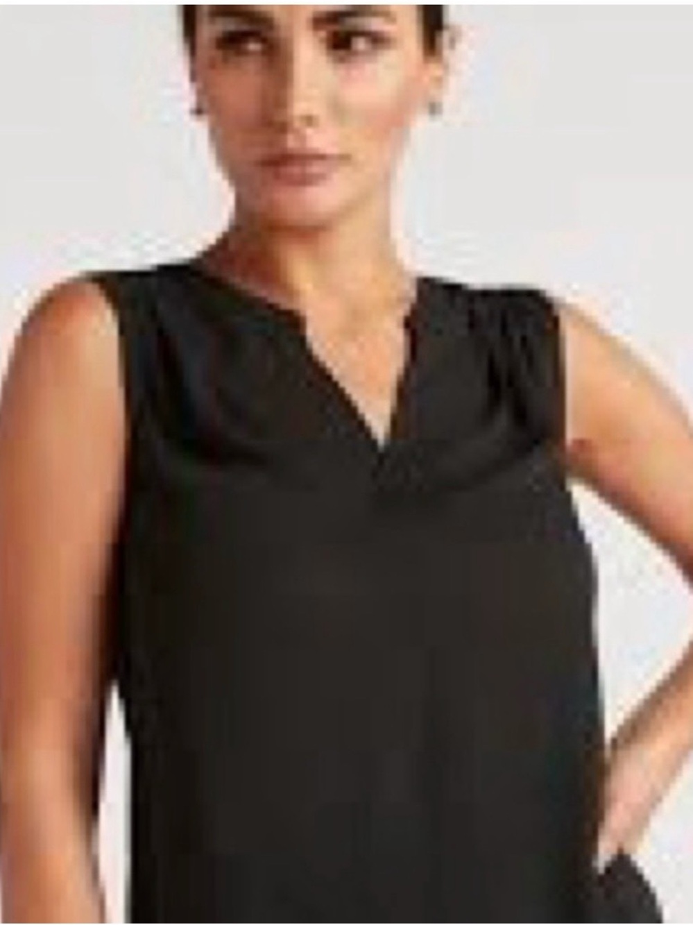 The Limited Black High Low Tunic Blouse L Sheer Hem Sleeveless